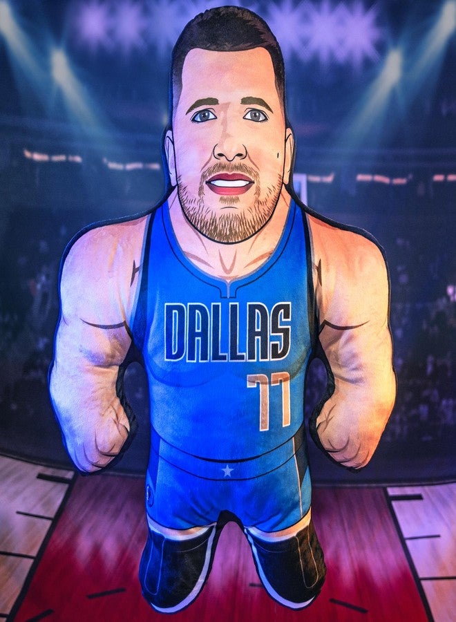 بليتشر كرييتشرز دمية لوكا دونتشيتش من فريق دالاس مافريكس من بليتشر كريتشرز، مقاس 24 بوصة، من سلسلة NBA Bleacher Buddy - لعبة قطيفة ناعمة - Image 4